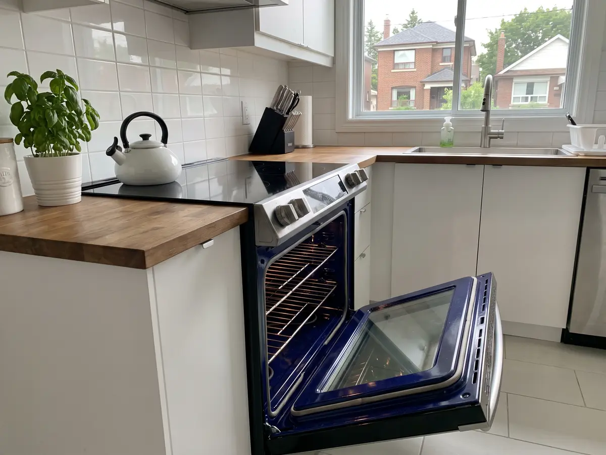 Spotless oven interior after a Pure Maids deep oven clean